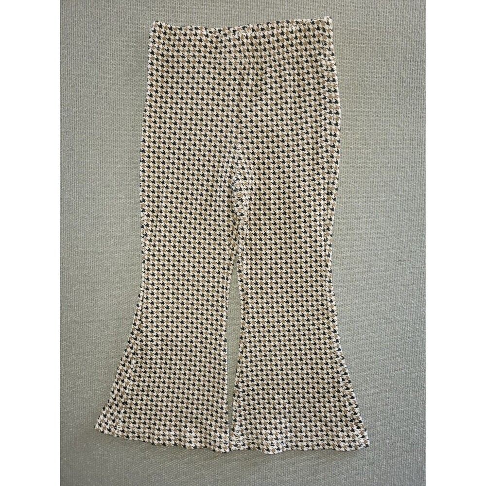 Jessica Simpson Size 3t Black, Cream Houndstooth Bell Bottom Pants